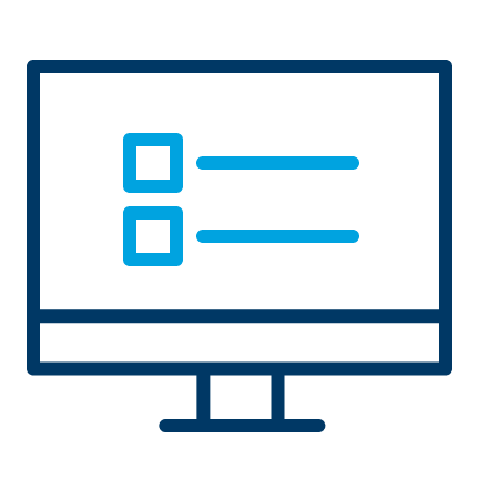 Computer screen with check marks on it icon