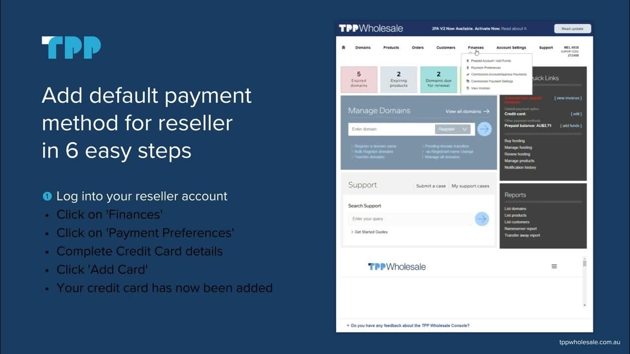 How to Add Default Payment Method